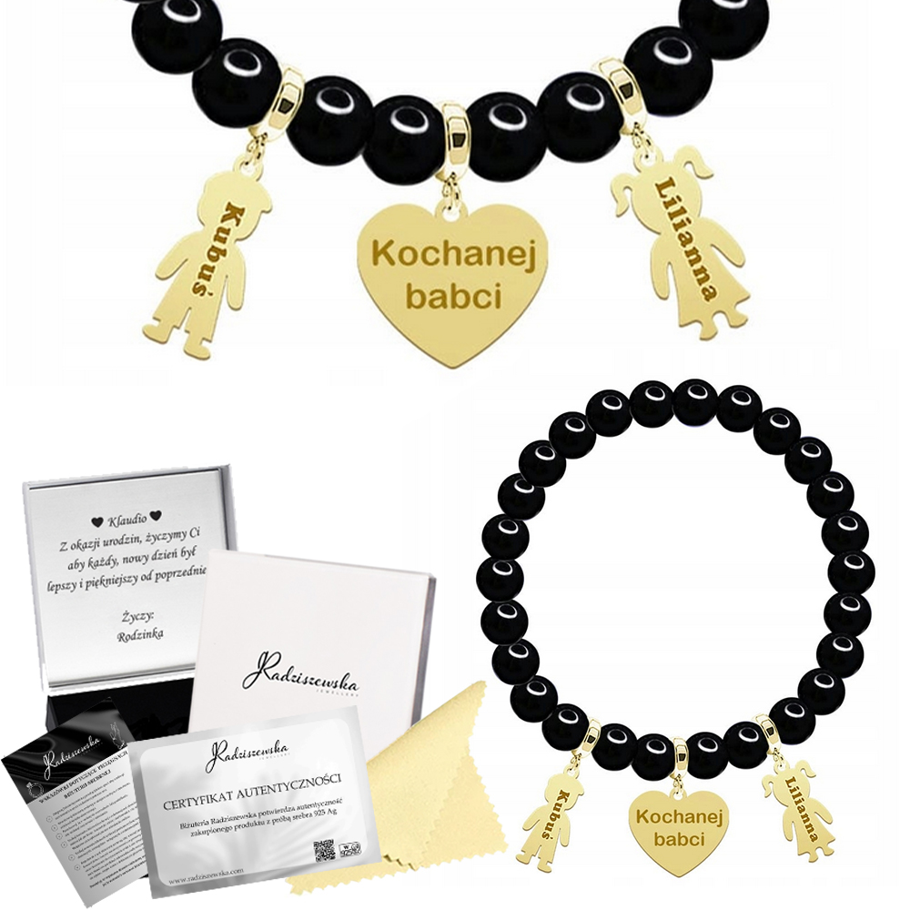 Zlatý Náramek Z Perel Pro Maminku Dárek Srdce Jména Dětí Stříbro 925