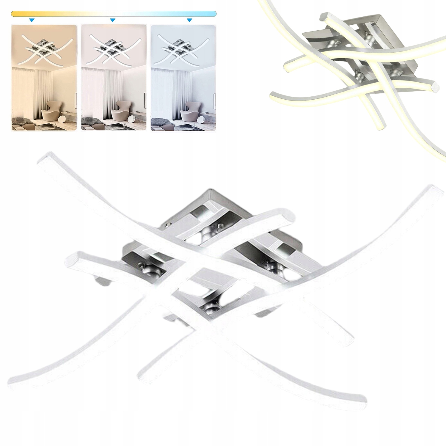 stropní svítidlo Led Led Lustr Moderní 48W 3000K-6000K S Dálkovým Ovládáním App