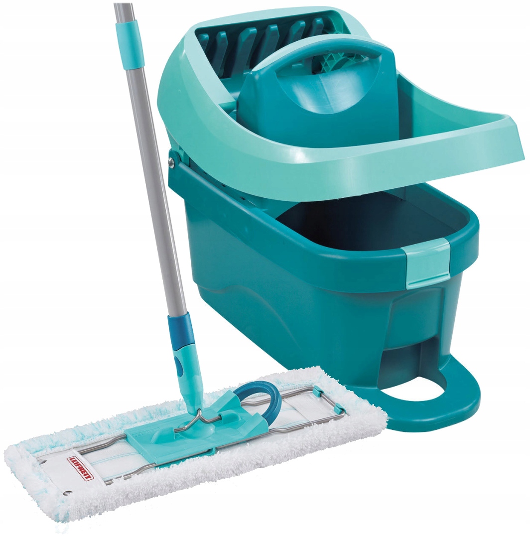 Mop płaski z wyciskaczem Leifheit Press Profi XL Duże Wiadro 8l z kółkami