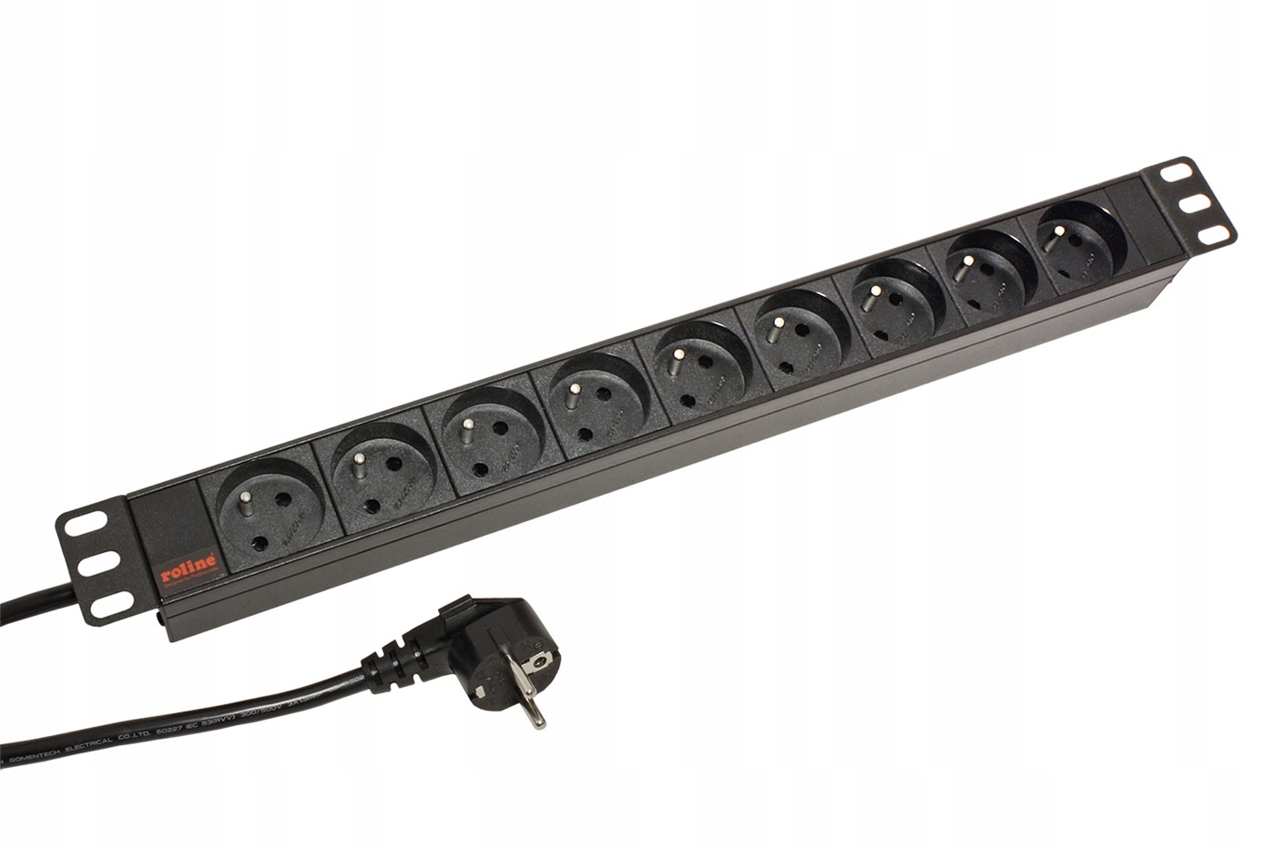 Roline 19" napájecí panel 1U, 9x zásuvka Cz, černý, 1,8m