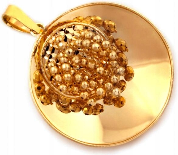 Zlatý přívěsek 585, kulatý, lesklý, elegantní přívěsek na řetízek