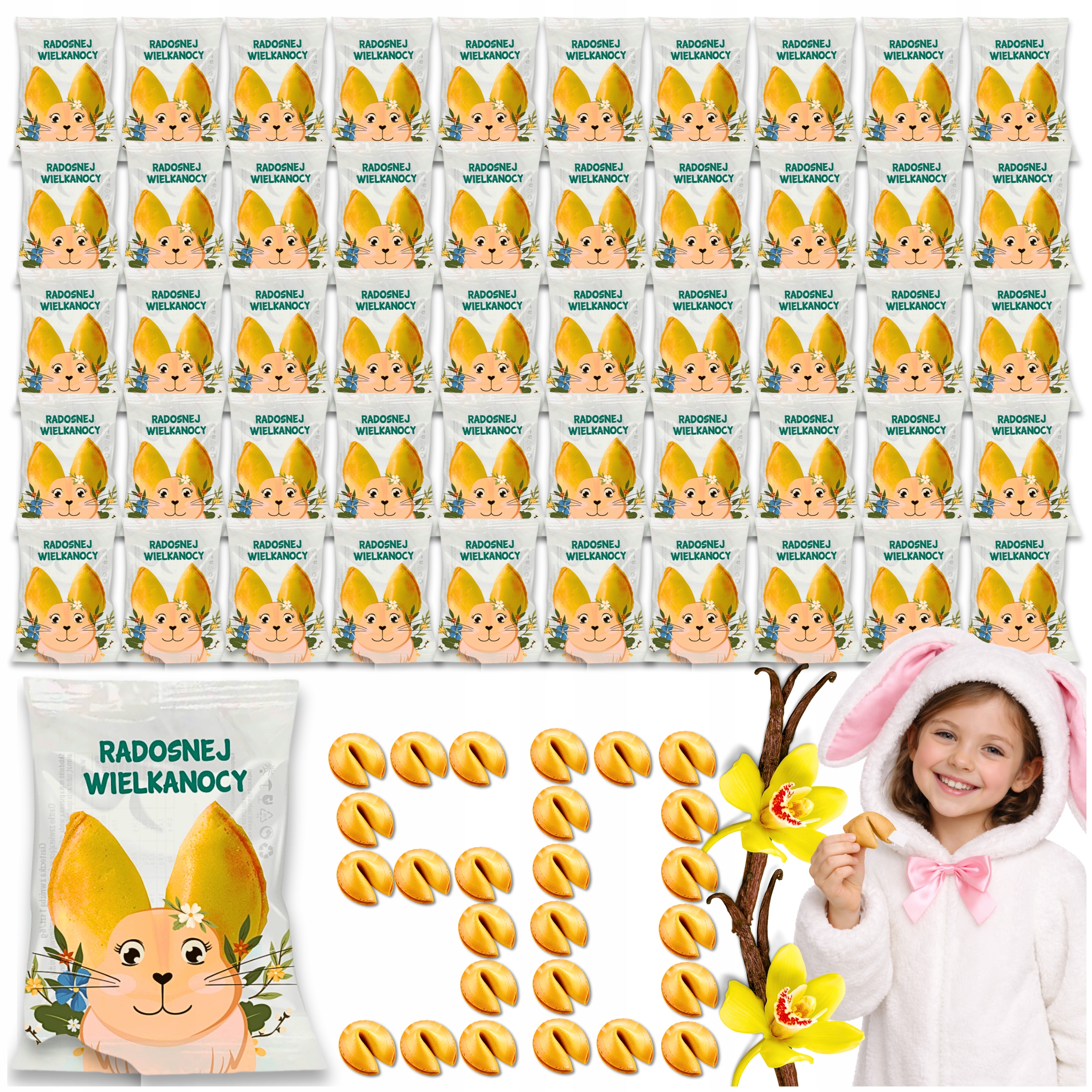 Levně Sušenky s věštbou| Velikonoční Dárek pro děti Dárek 50 ks
