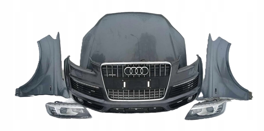 AUDI Q7 4L LIFT MASKA ZDERZAK BŁOTNIKI XENON LED PAS S-LINE LZ7S