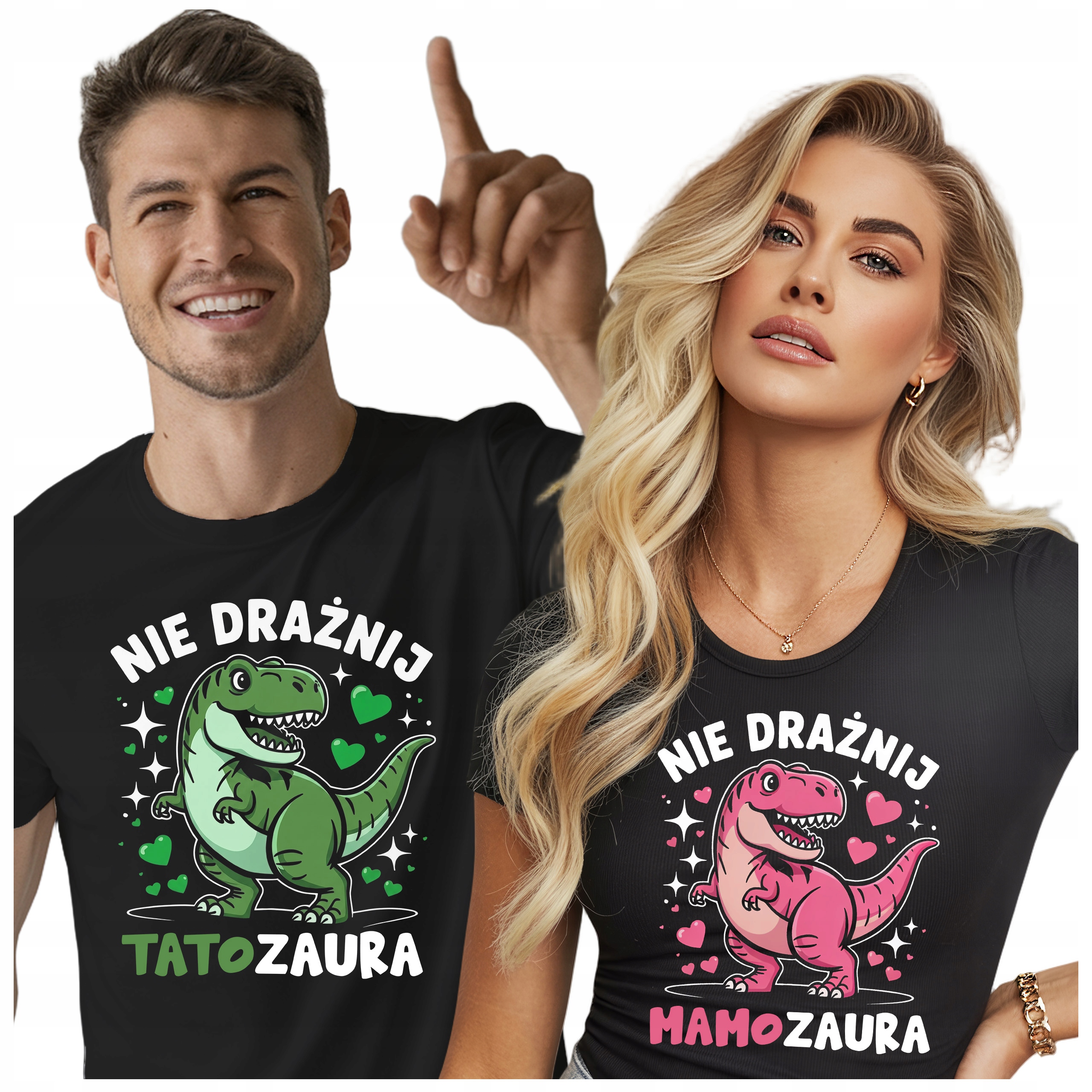 Tričko pro maminku a tatínka Zábavné Tričko Na Dárek Tatozaur Mamozaur XL