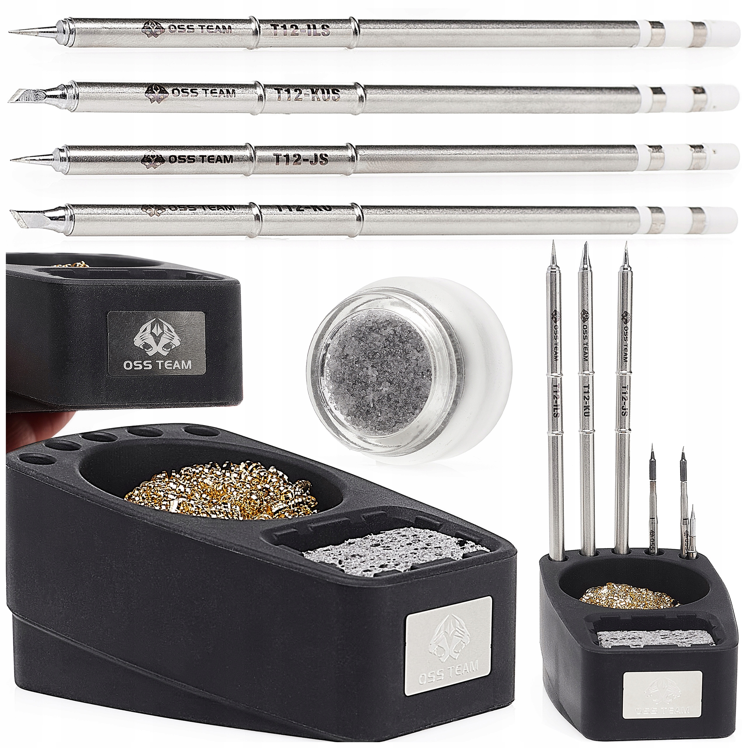 Zestaw 4x Grot Lutowniczy T12 Oss Podstawka Organizer Regenerator Grotów