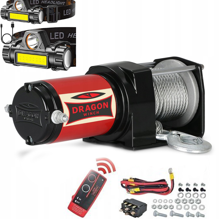 Dragon Winch Elektrický navijak 12V 3000 lb 1360 kg Navijak darček