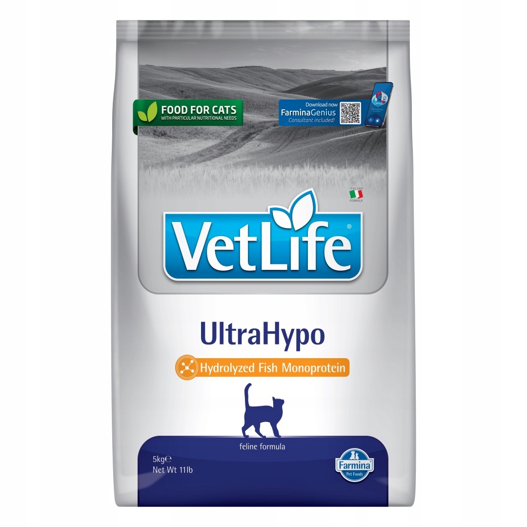 Farmina Vet Life Natural Diet Ultrahypo 5kg Suché Krmivo Pro Kočky Alergie