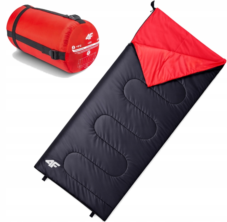 Śpiwór turystyczny kołdra 4F SLBU009 czarny 75x190 cm
