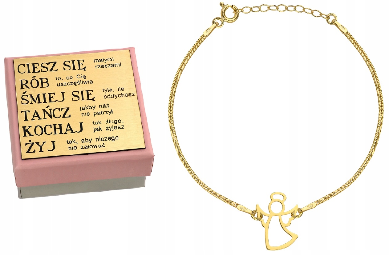 Náramek andílek stříbro 925 pozlacený