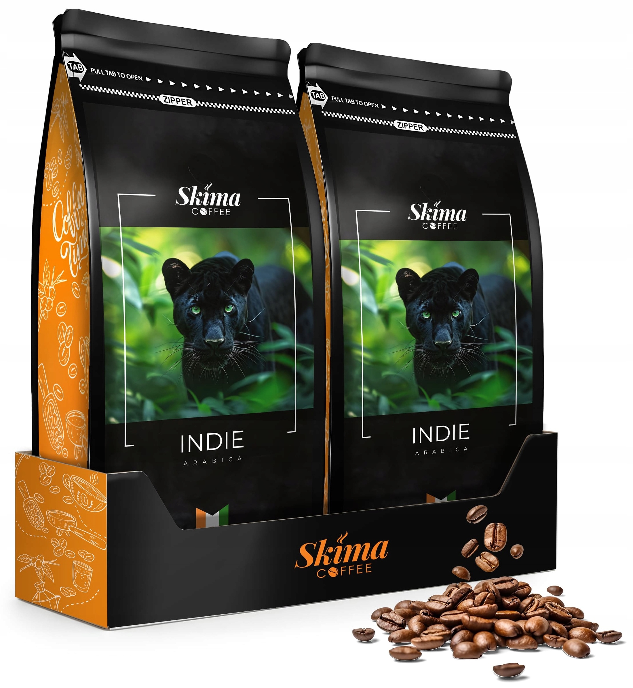 Levně Káva zrnková 1x2 kg Indie 100% Arabica Čerstvě pražená do kávovaru Dárek