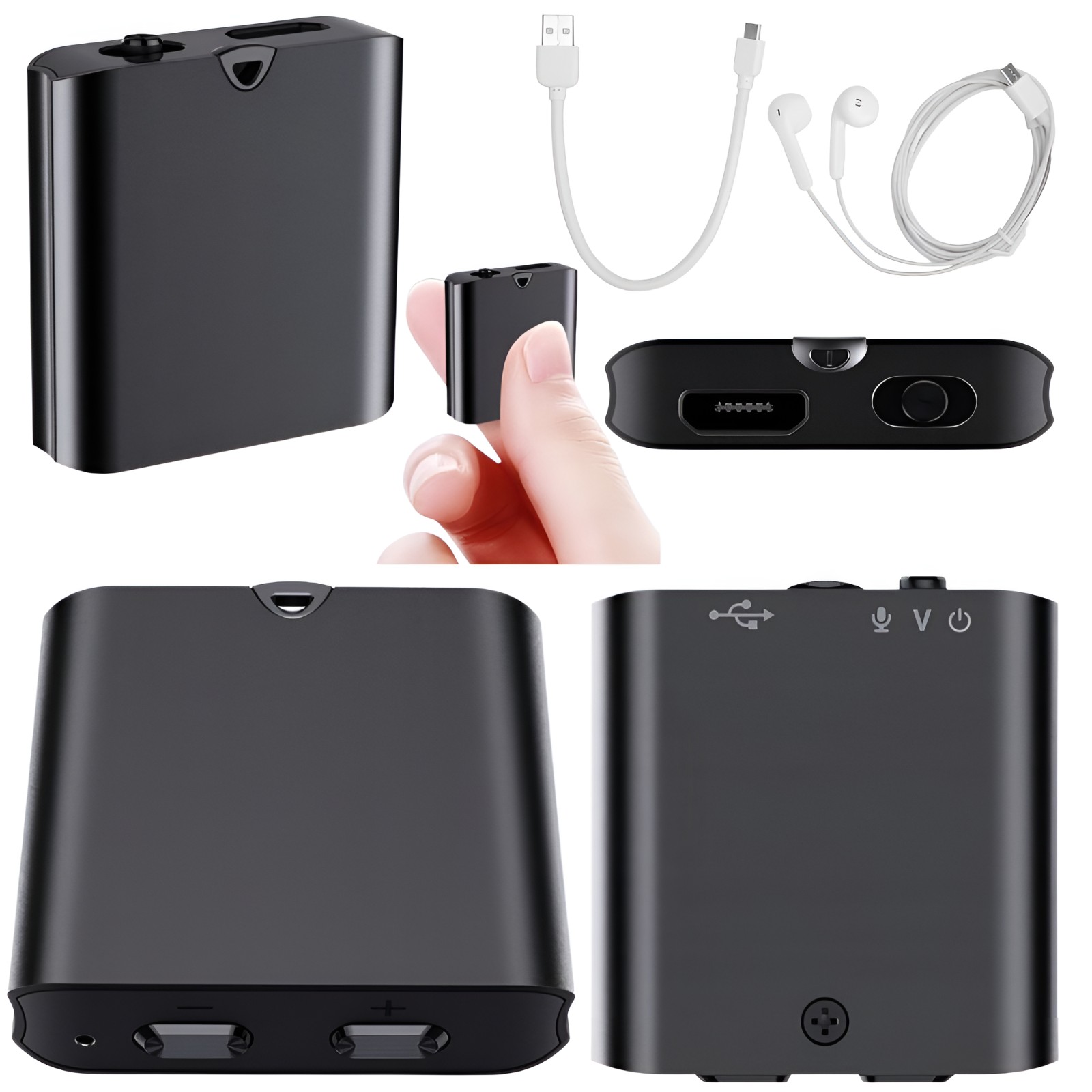 Mini Gsm odposluch neviditeľný do auta 3 cm, ultra citlivý mikrofón 8 Gb