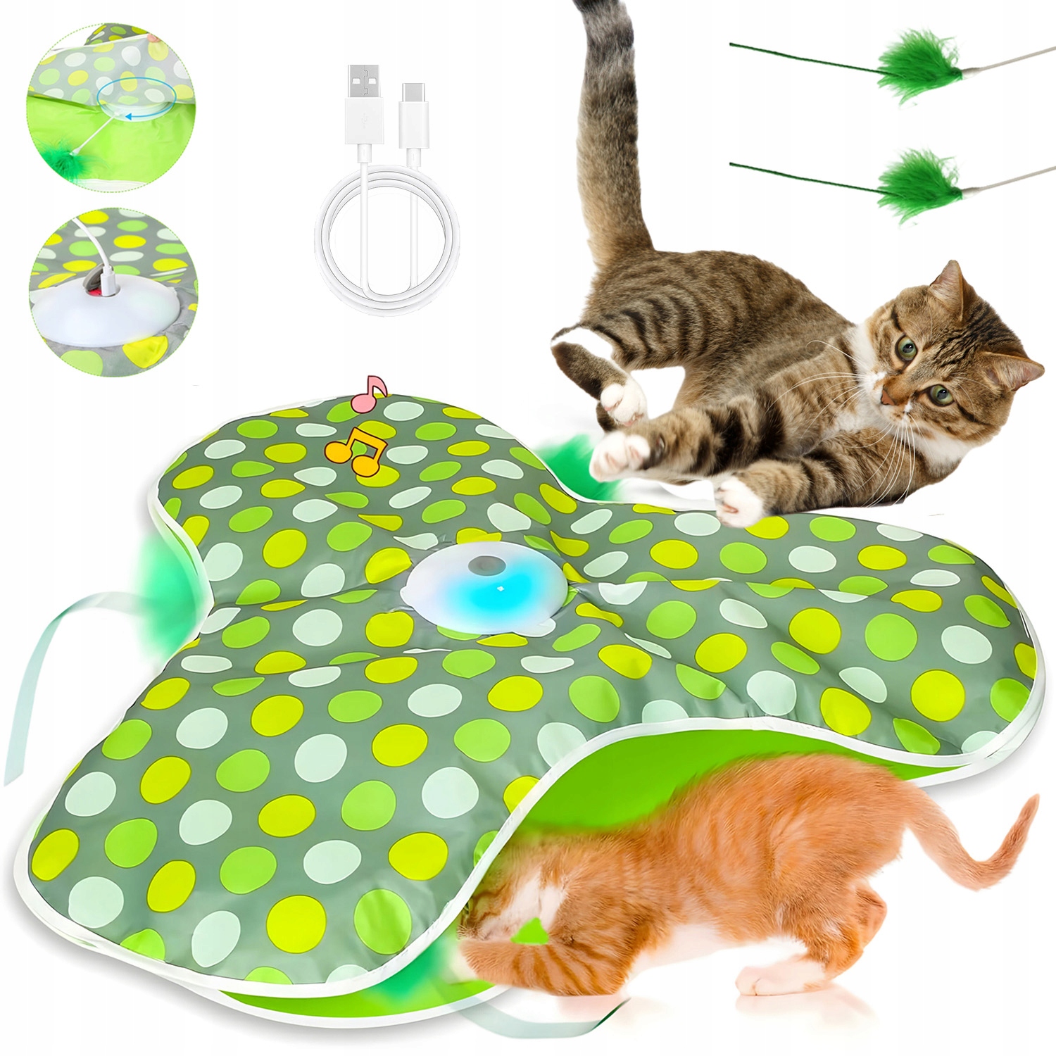 Levně Interaktivní Hračka Pro Kočky 3 Režimy Osvětlení Usb Nabíjení Praktické
