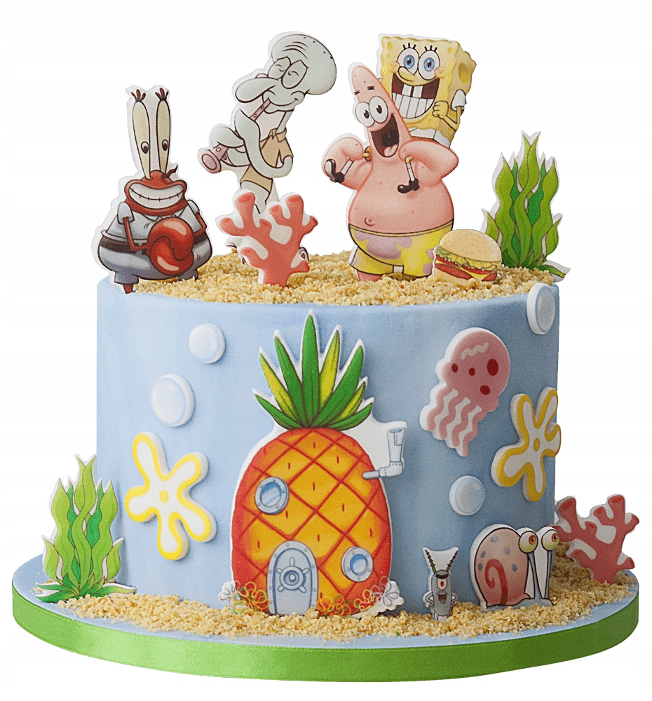 Zestaw do dekoracji tortu Spongebob 18 el.