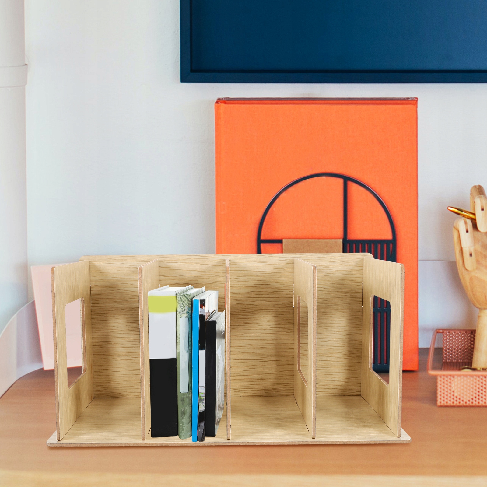 DREWNIANY STOJAK NA KSIĄŻKI ORGANIZATOR NA PŁYTY WINYLOWE Marka bez marki