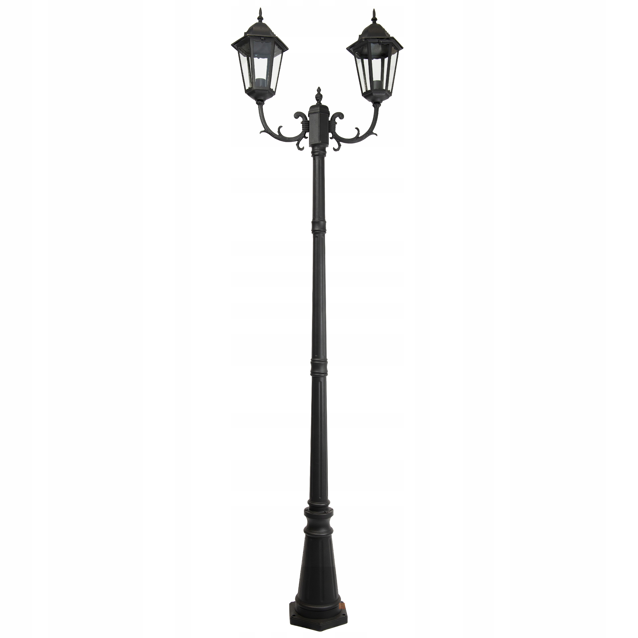 Wysoka lampa uliczna ogrodowa latarnia K-7006A2/2 Czarna z serii Lozana