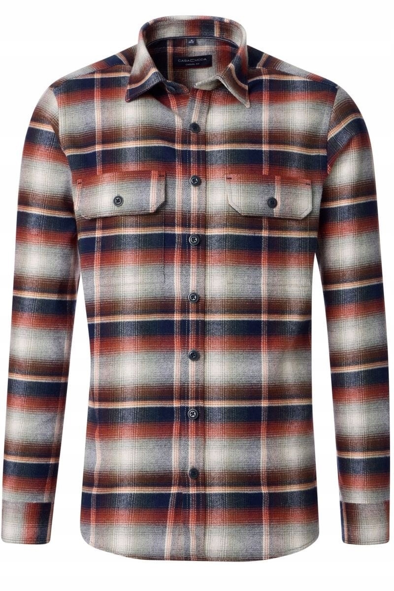 Casa Moda Velká Kostkovaná Flanelová Košile Velké Velikosti 5XL