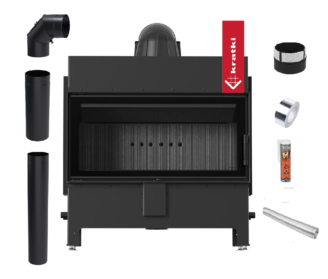 Krbová Vložka Lucy 16 kW Černá Ocelová Ekodesignová Sada