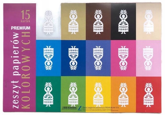 ZESZYT PAPIERÓW KOLOROWYCH WYCINANKA A4 15K KRESKA Marka Kreska