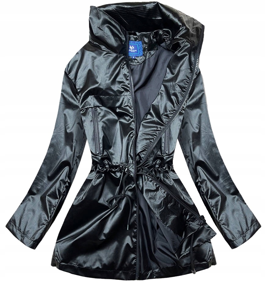 Lehká Bunda S Kostkovaným Vzorem AG5-017 Černá XL (42)