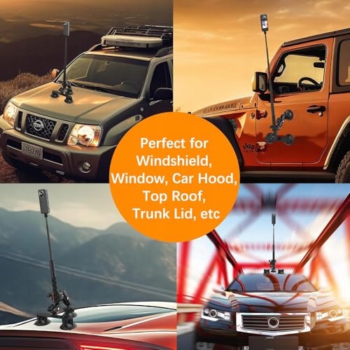 UNSTINCER Car Mount Selfie Stick 118cm for Insta360 Gopro Akaso — miniatura 6
