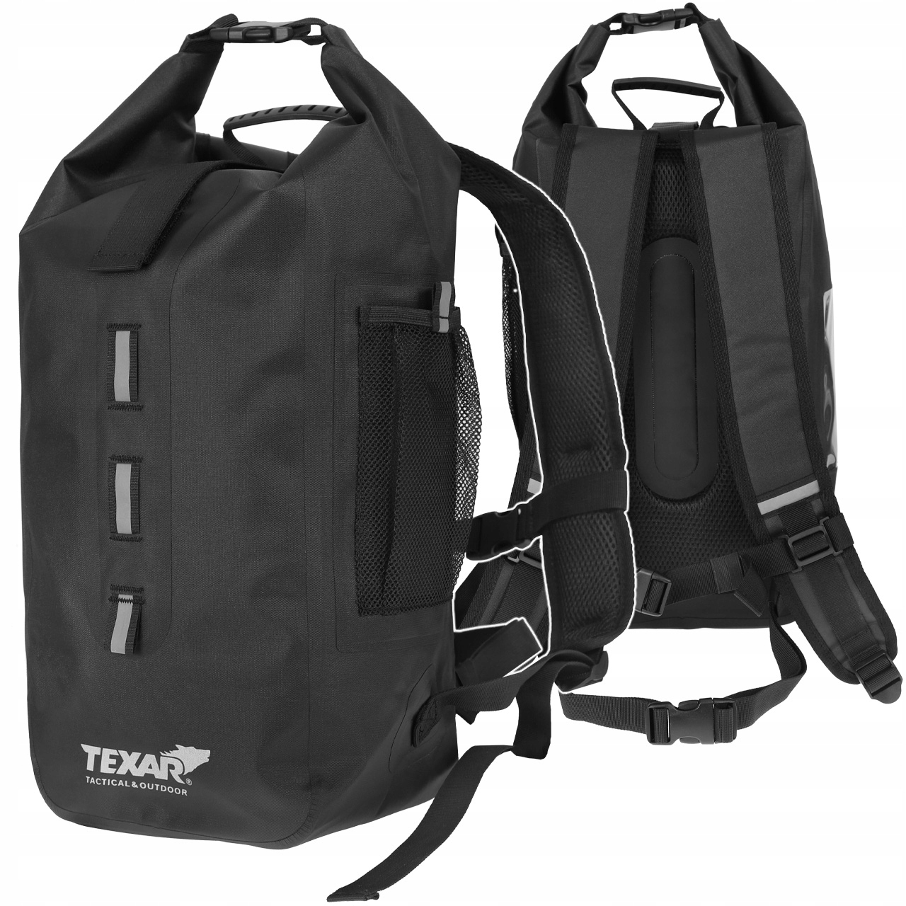 Batoh Voděodolný Texar Dry Pack 25L Nepromokavý vak Roll-up Černý