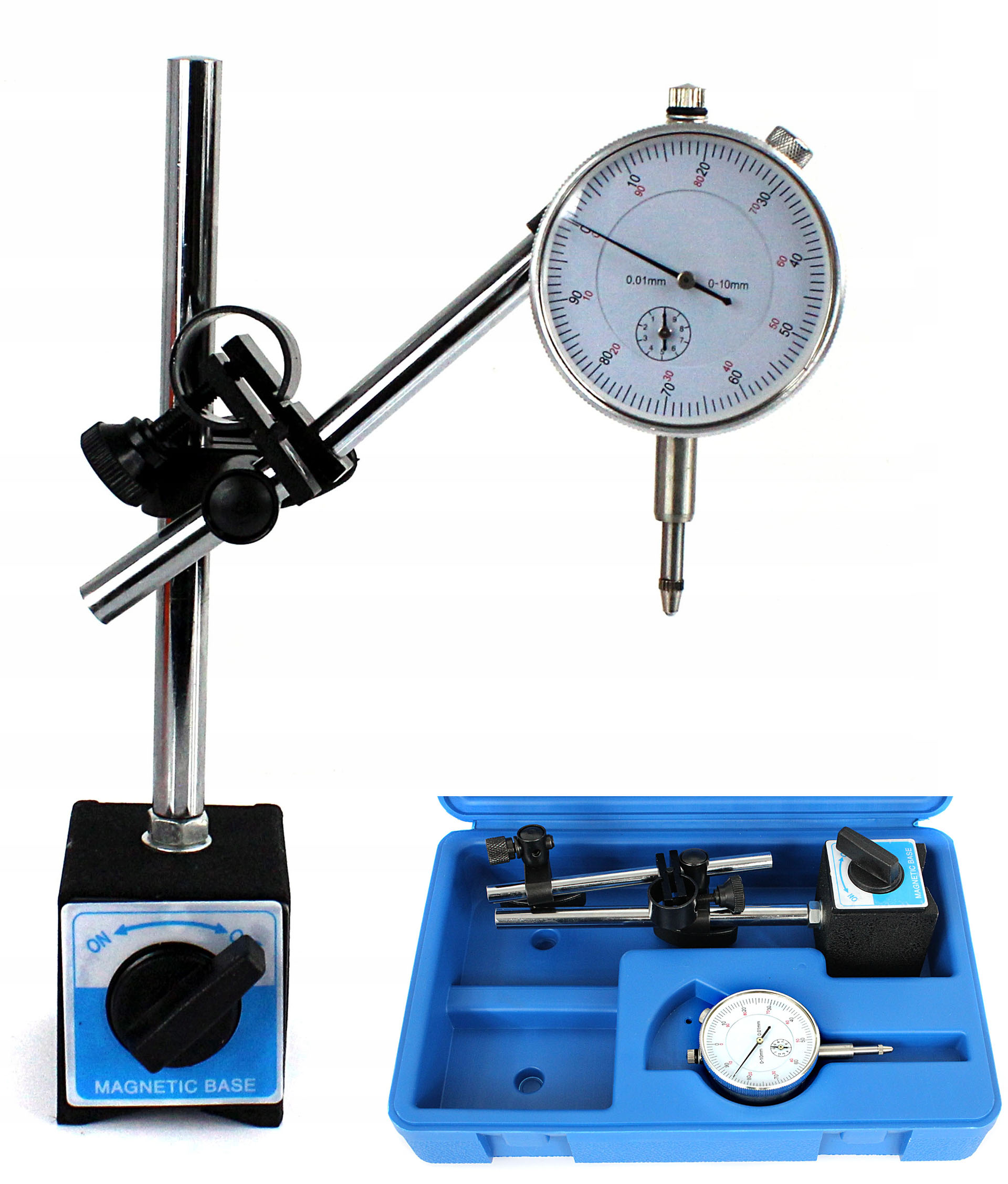 

Zestaw Czujnik Zegarowy 0-10 Statyw Magnetyczny
