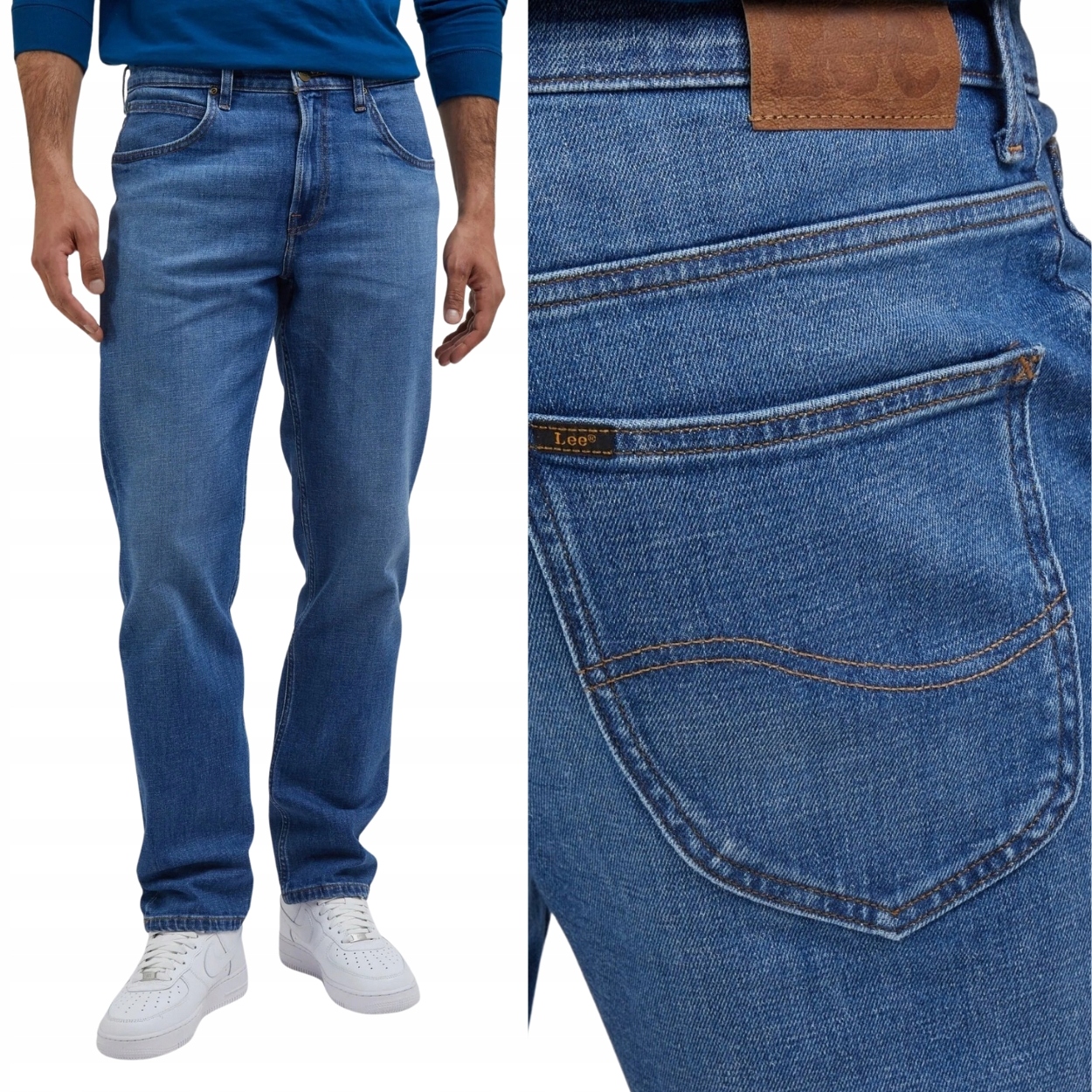 Lee Brooklyn Planet Waves Džins klasické jednoduché džínové kalhoty W40 L34