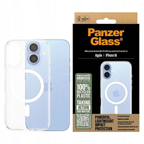 PanzerGlass HardCase iPhone 16 6.1"biały/white MagSafe 1291
