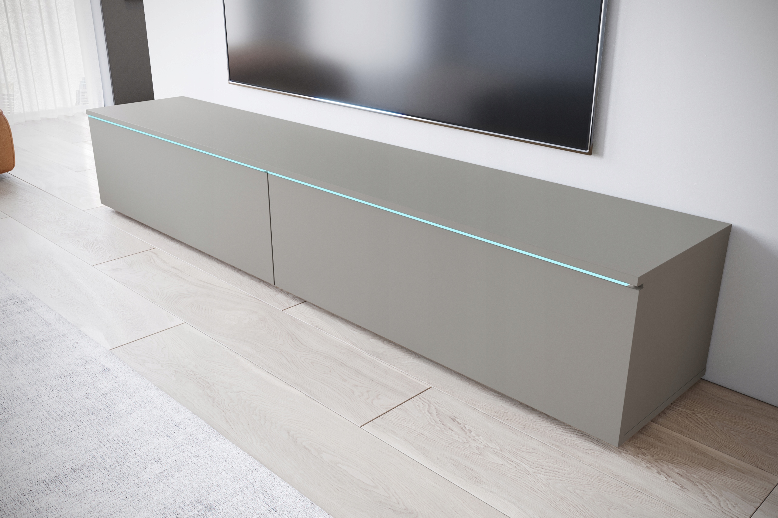 Szafka RTV Lowboard D 180cm SZARY PALLAD Głębokość mebla 33 cm