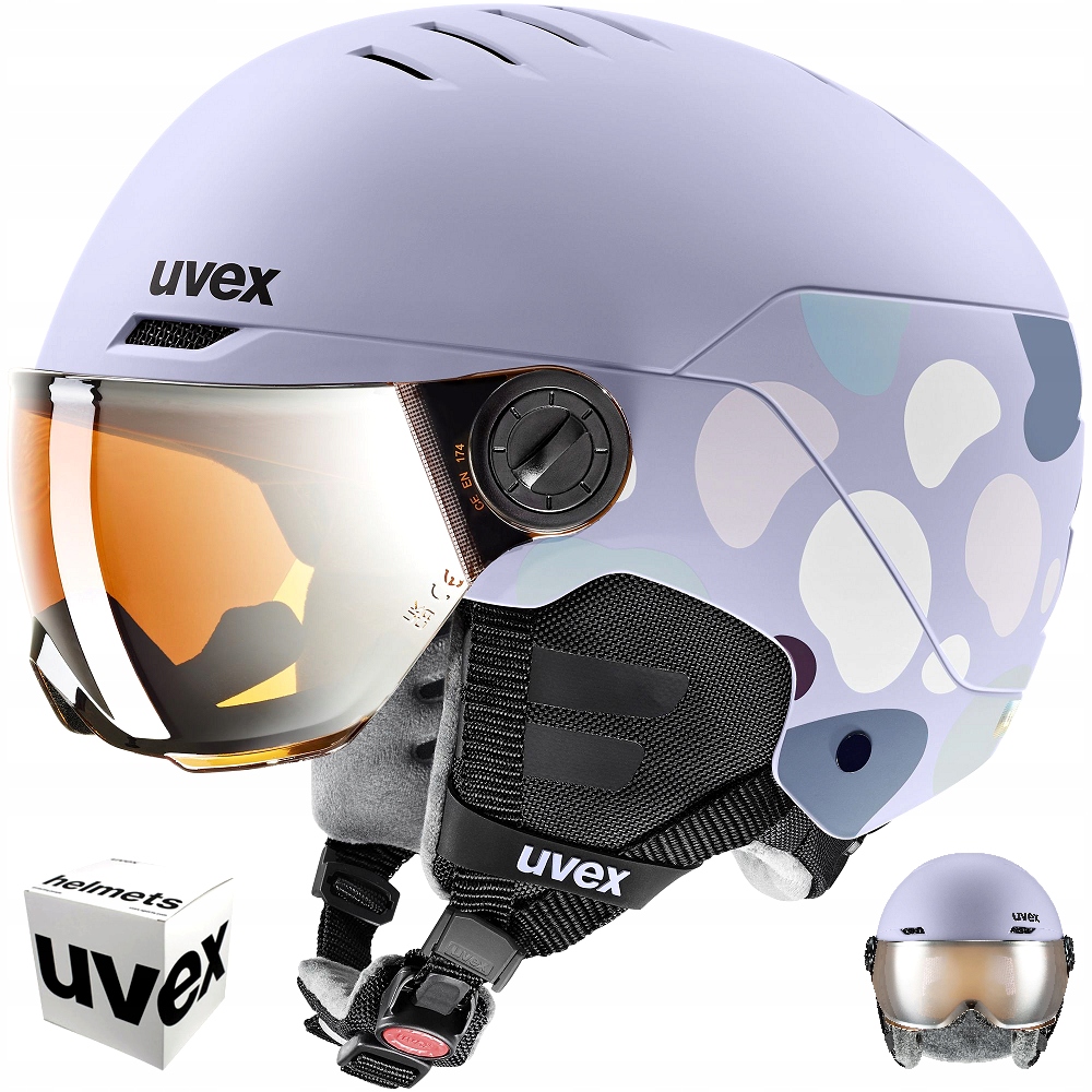 Snowboardová lyžařská přilba Uvex Rocket jr. 54-58 cm cool lavender abstract