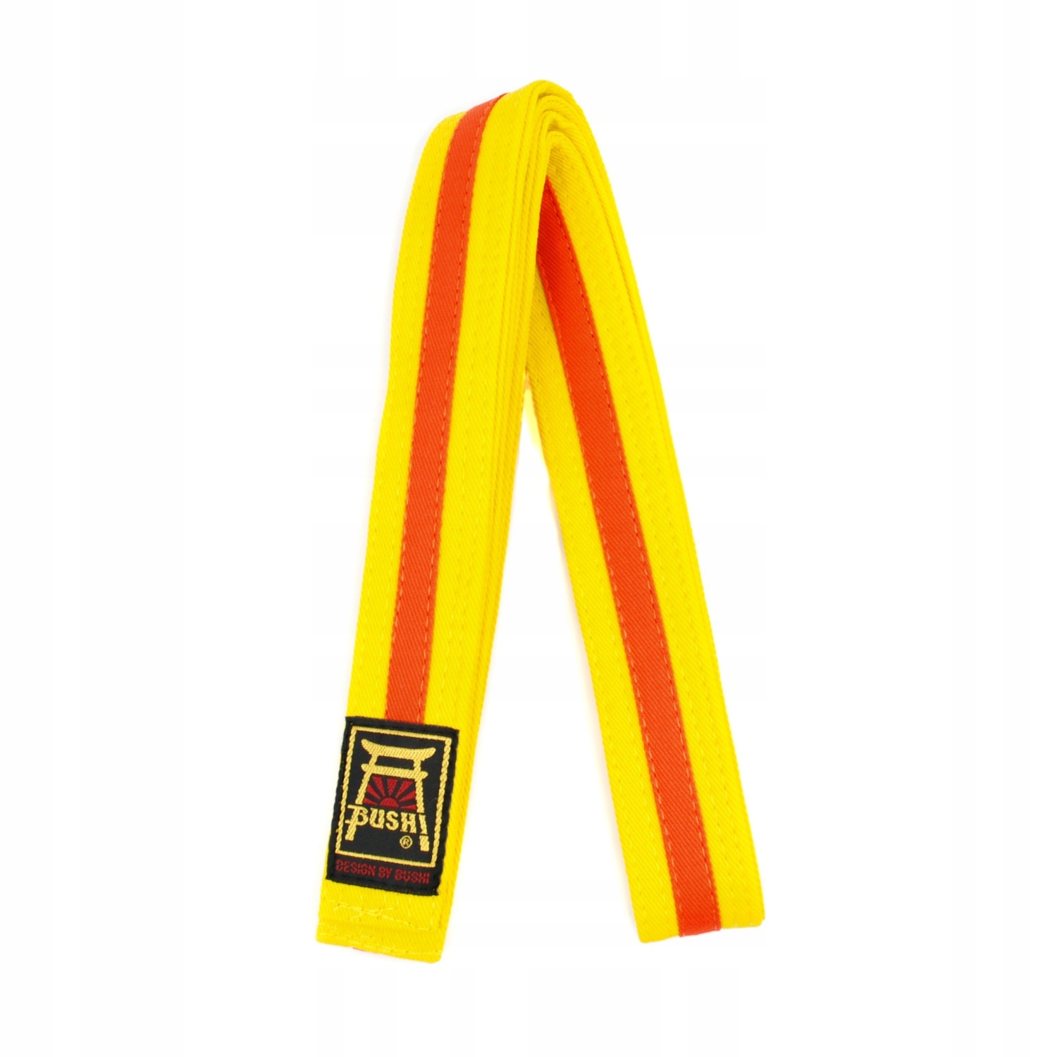 Pas dwukolorowy do kimona JUDO żółty lamówka 220