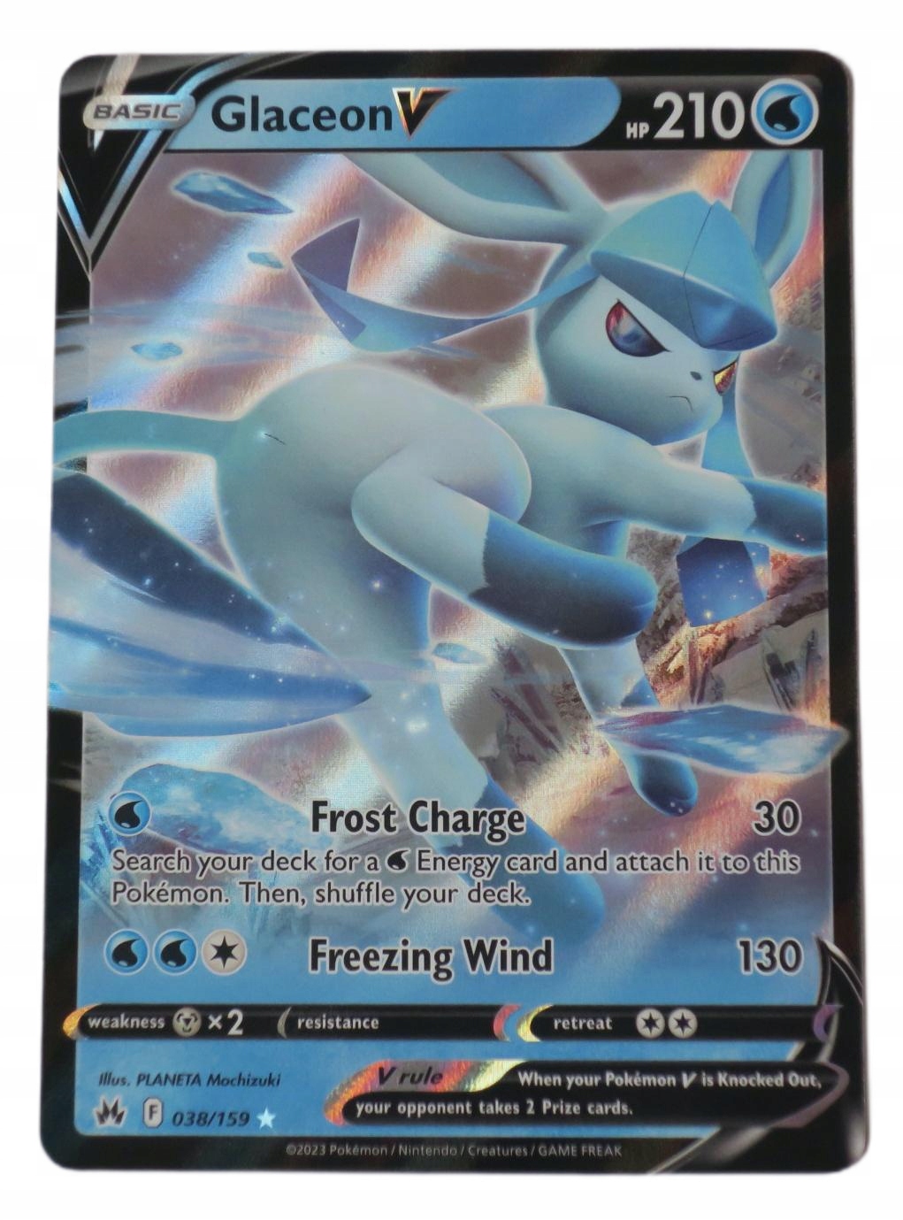 ORYGINALNA KARTA POKEMON CROWN ZENITH GLACEON V CRZ 038/159 ULTRA RARE ...