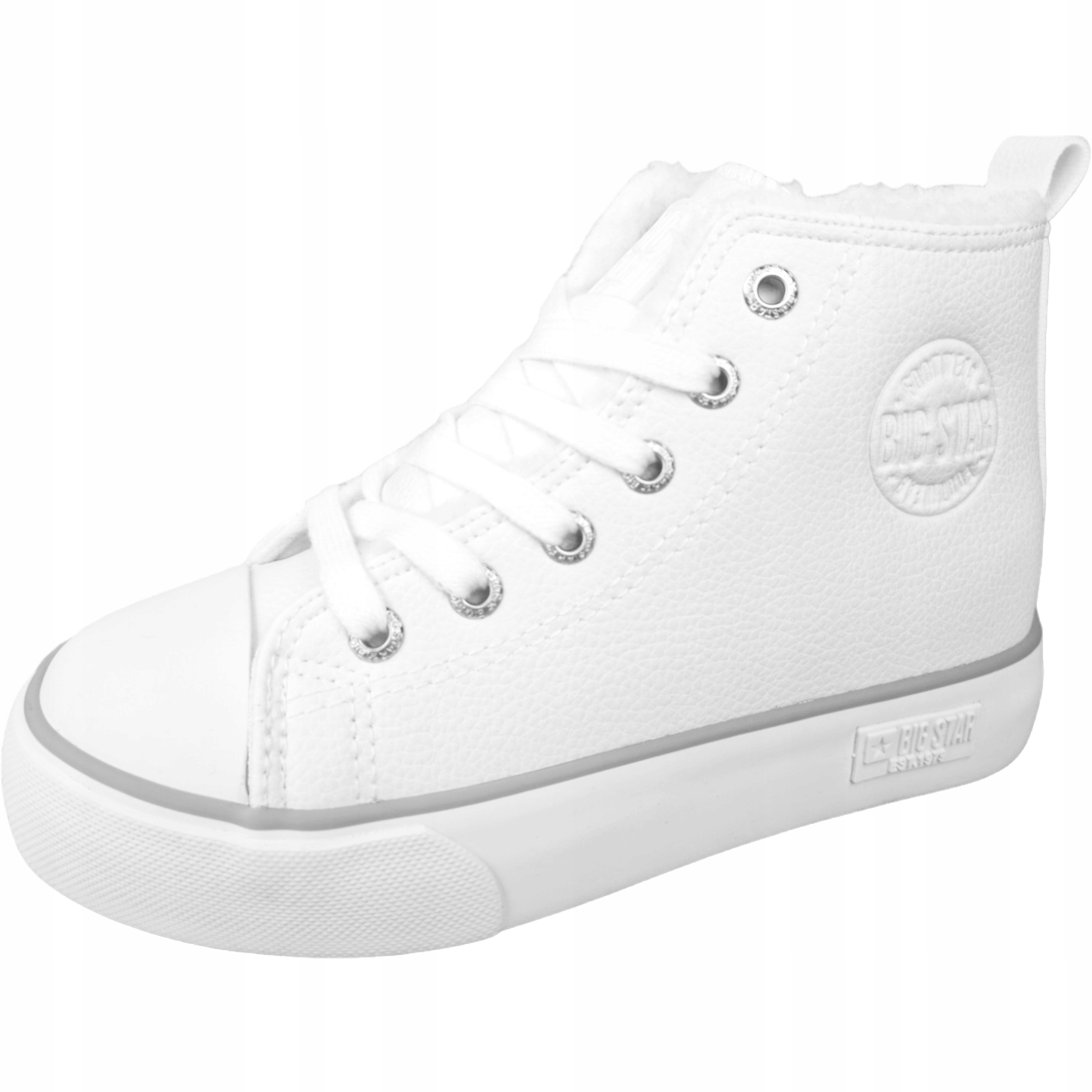 Buty dziecięce trampki ocieplane na zamek białe Big Star KK374227 29 Odcień alabastrowy