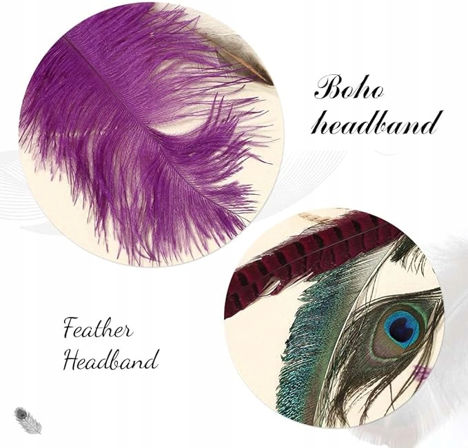 OPASKA ZAWIĄZYWANA NA GŁOWĘ BOHO PAWIE OKO OZDOBNA Marka inna