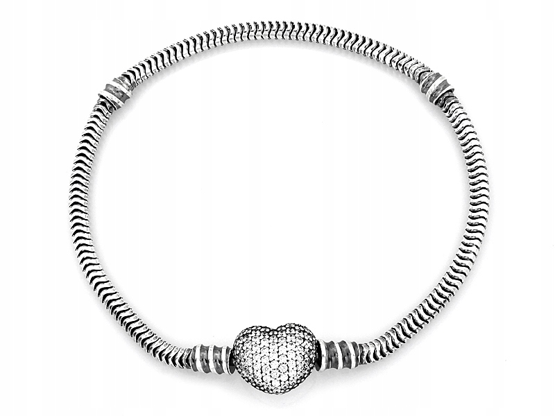 Dámský stříbrný náramek 925 s linkou a srdíčkem se zirkony pod přívěsky r19