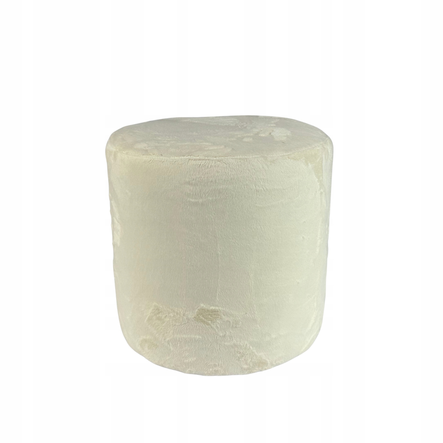 Taburet kulatá velvet minky barva béžová