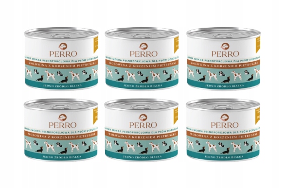 Perro Hovězí maso s petrželovým kořenem 6x410 g monoproteinové krmivo