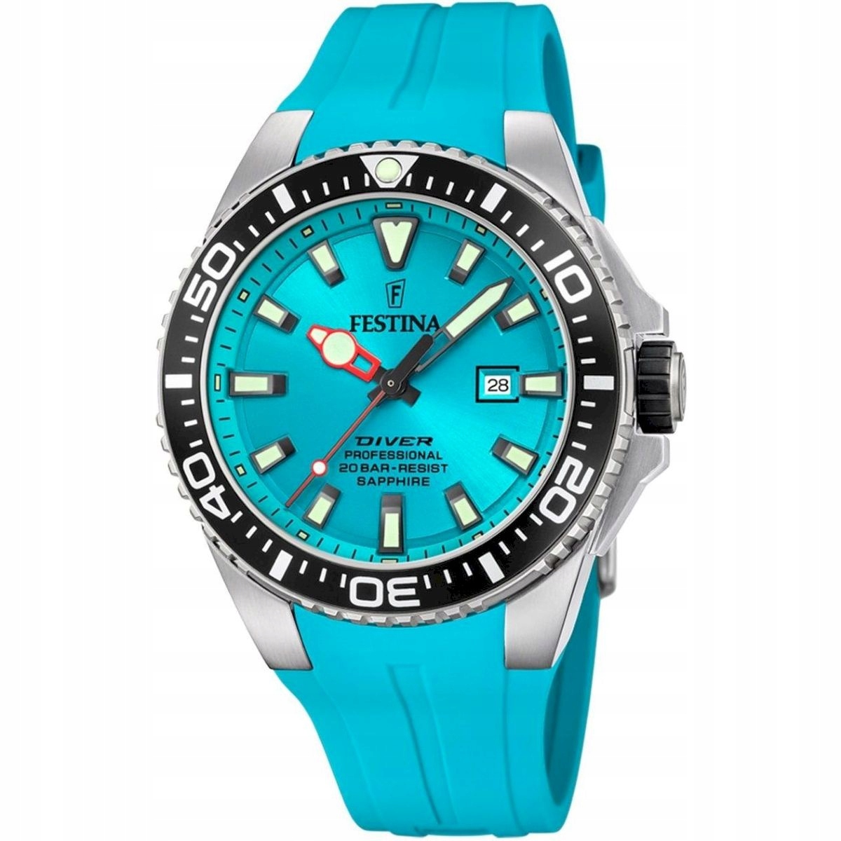 Festina Diver pánské hodinky na řemínku tyrkysové 20664/5