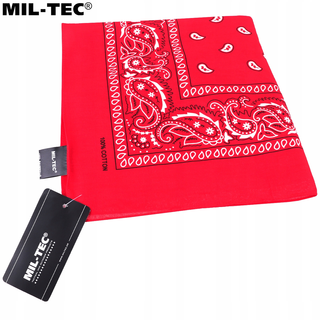 CHUSTA BANDANA BANDAMA WESTERN NA GŁOWĘ MIL-TEC Czerwona Model Western