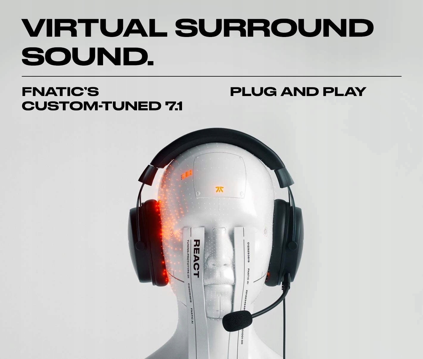 SŁUCHAWKI GAMINGOWE FNATIC GEAR REACT+ 7.1 Kod producenta C-HS0004