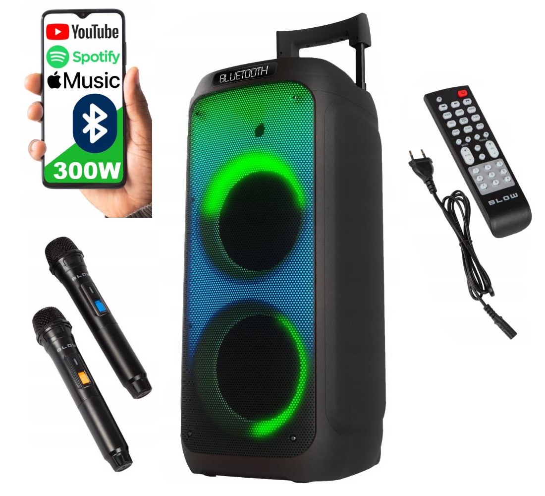 Bluetooth Reproduktor Infinity V2 Blow Karaoke 2x Usb Mikrofon Sd Rádio Fm Dj