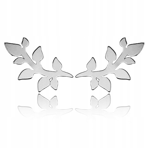 

Srebrne Nausznice liście listki srebro 925