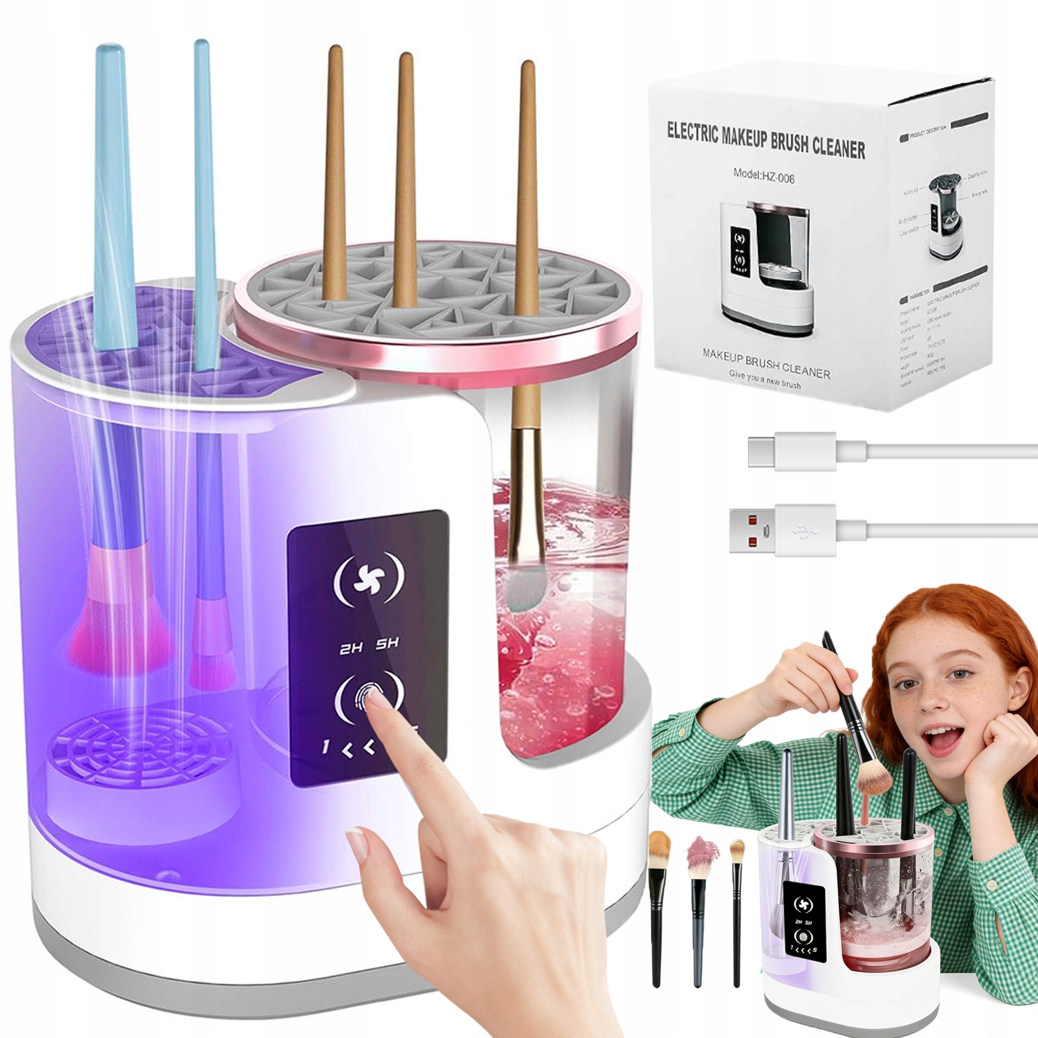 Elektrická Myčka Na Čištění Kosmetických Štětců Na Make-up Usb 6W