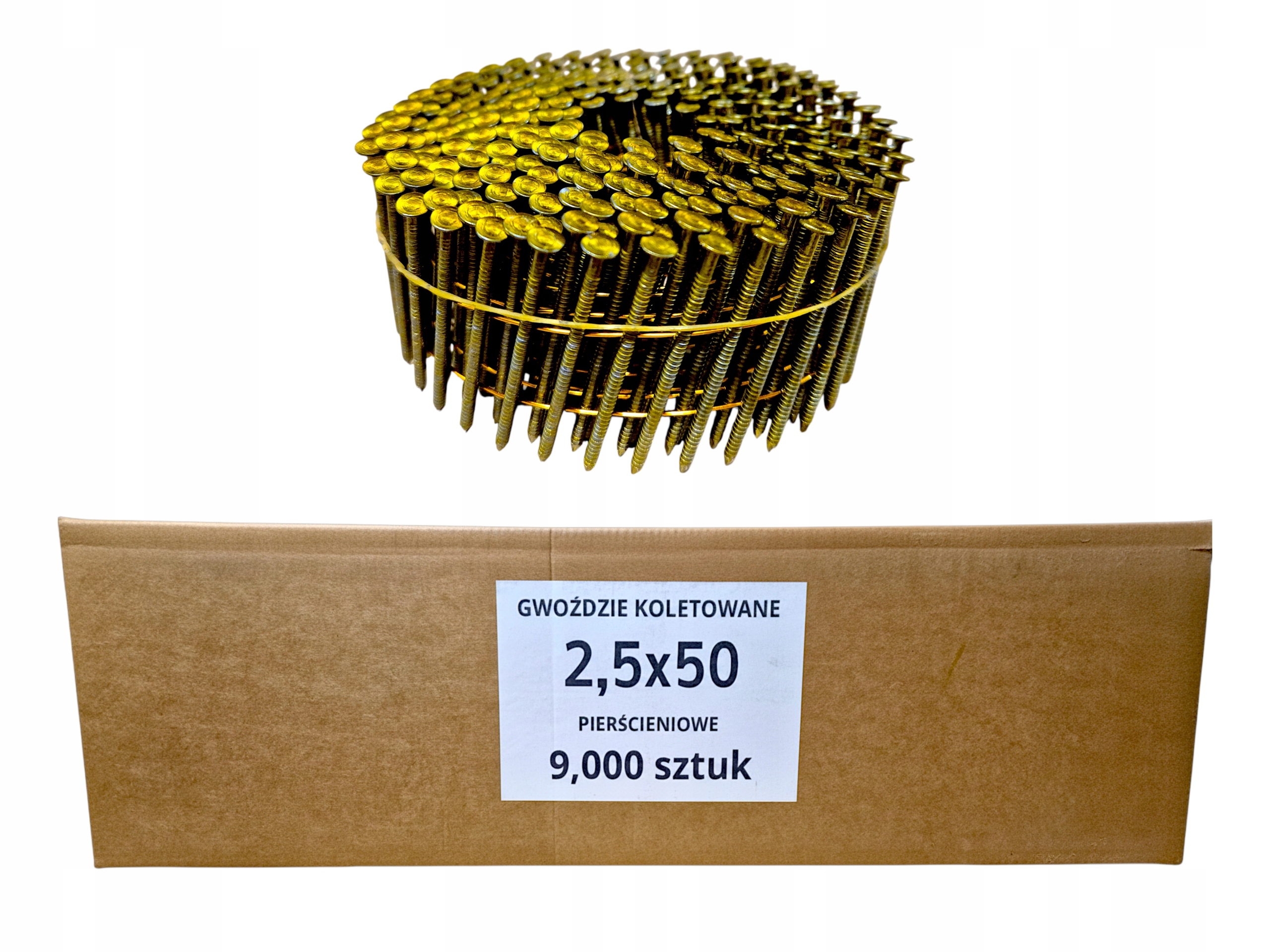 Koletované hřebíky spojené drátem 2,5x50 mm – 9,000 ks