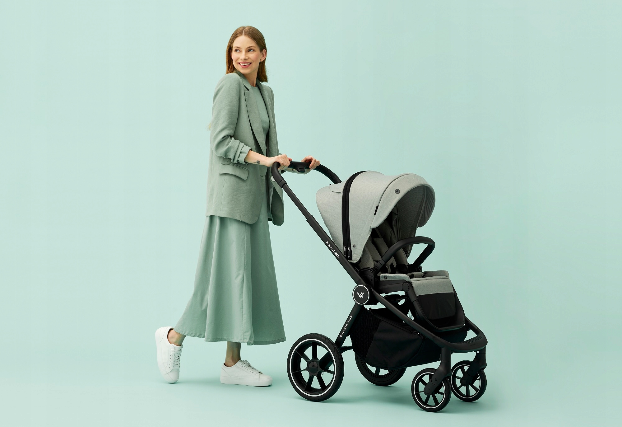 MUUVO QUICK 4.0 SOLIDNA WYGODNA SPACERÓWKA DO 22KG REGULACJA '23 STEEL GREY Model Quick 4.0