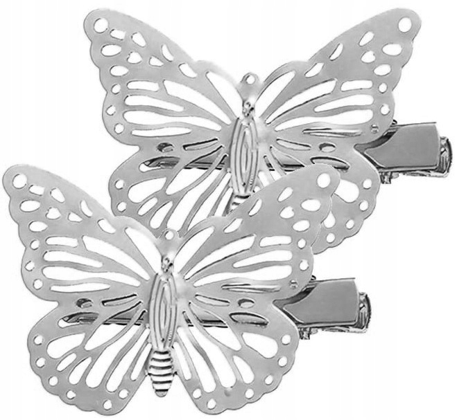 

Srebrny Motyl metalowa Spinka do włosów Motylek