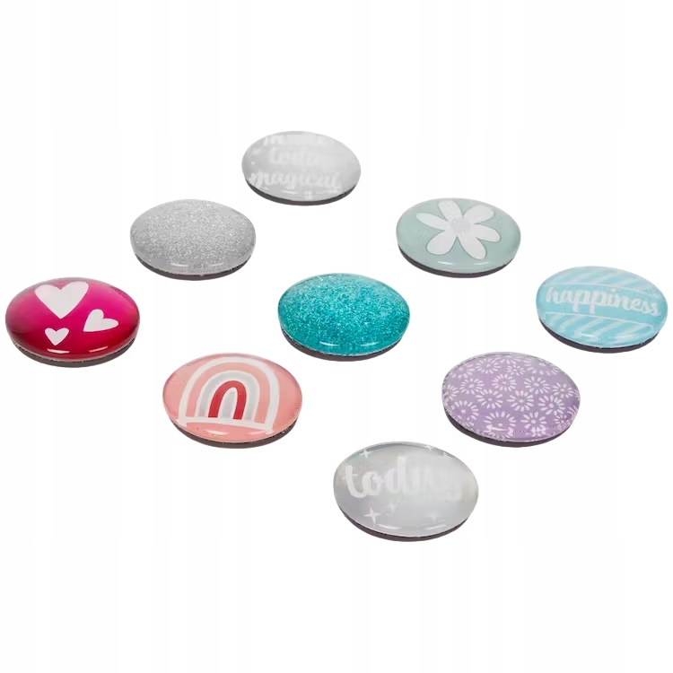 

Magnesy Szklane Na Lodówkę Tablicę Okrągłe 8 Sztuk