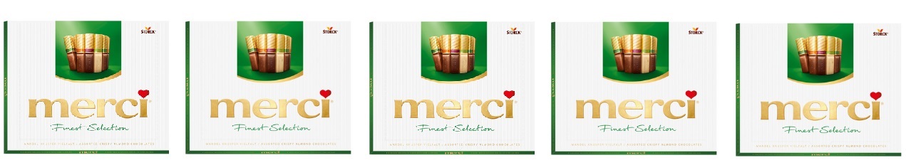 5x 250g Merci Zielone Almond green czekoladki Pół Kartonu