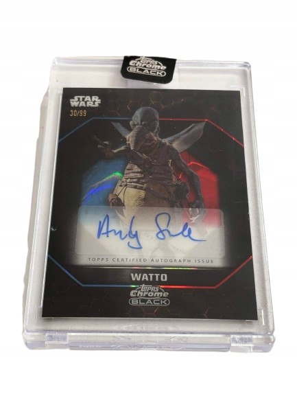 2024 Topps Chrome Black Star Wars Watto Autograph Andy Secombe 30/99