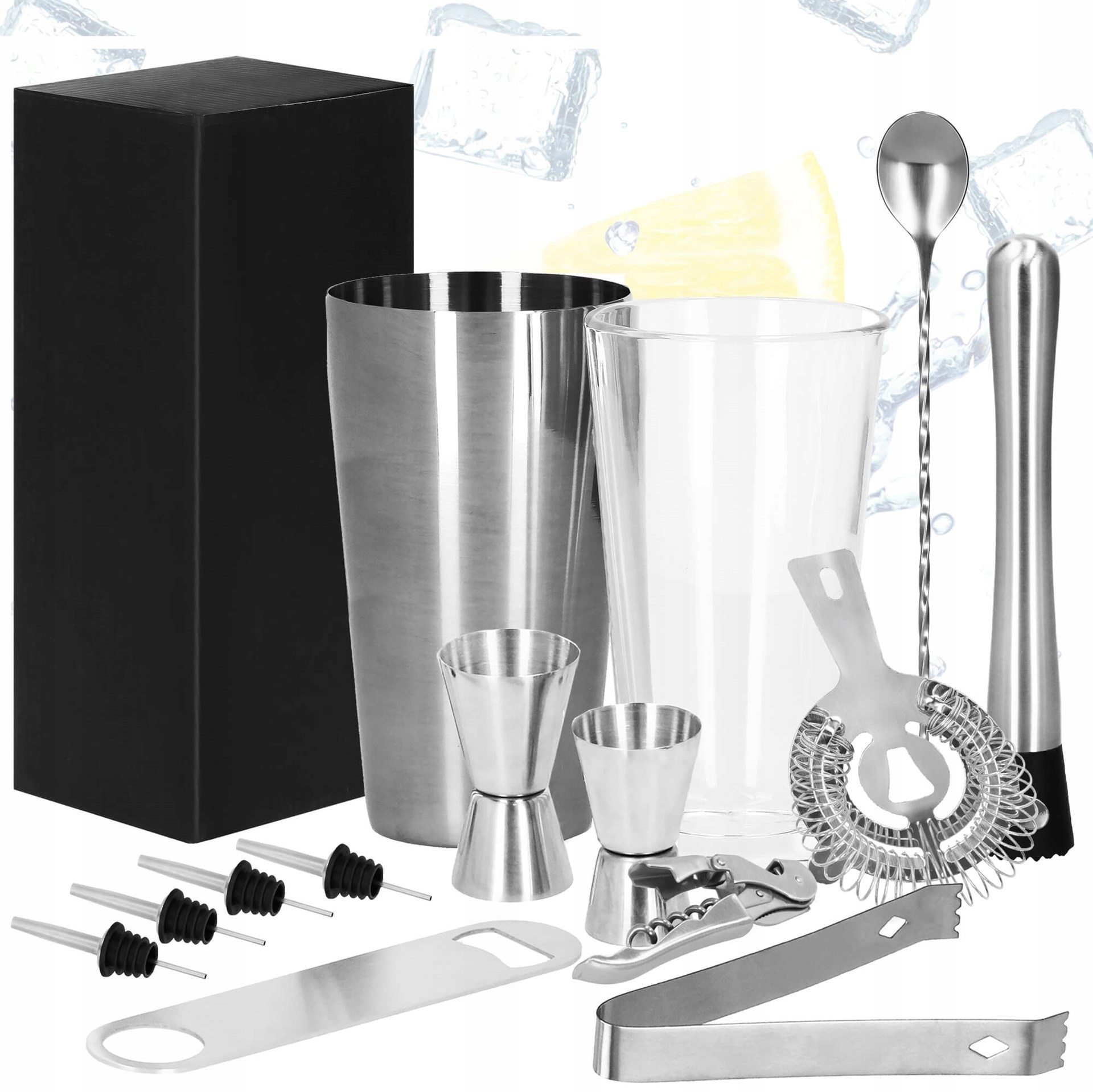 Barmanská Sada Bostonský Šejkr Na Nápoje 14 ks Šejkr Sklenička Dárek